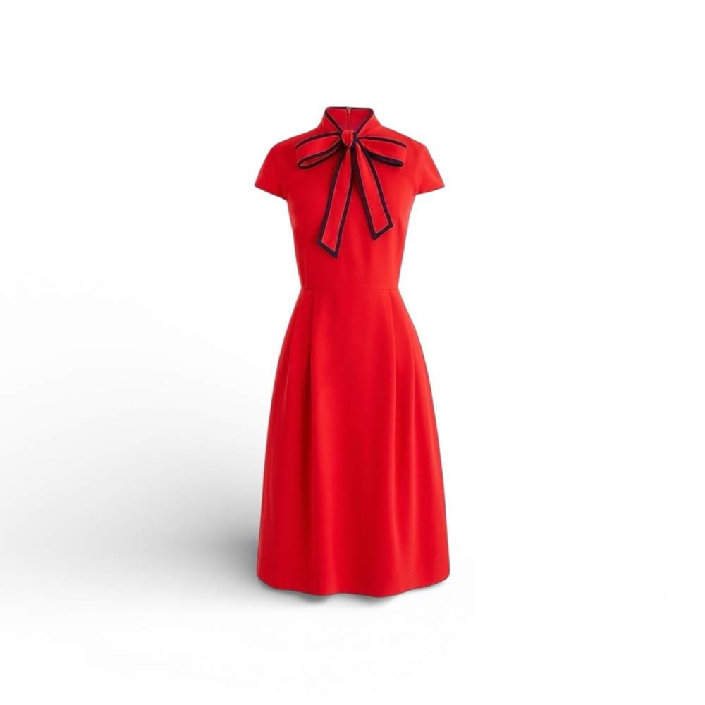 J.CREW Tie-neck Preppy Timeless 365 crepe dress | Size 10T/M | Retail $295